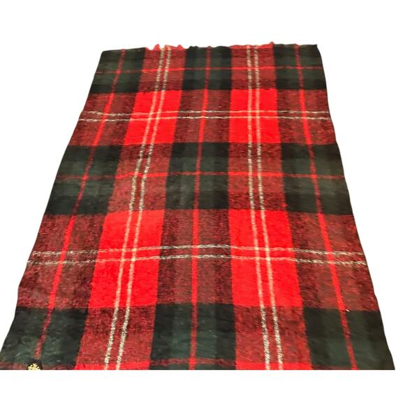 Vintage Cree Mills Scotland Tarff Plaid Mohair Blanket Liberty of London 70"x47" - Picture 4 of 8